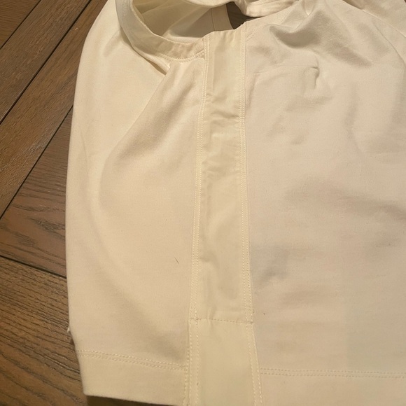 Lauren Ralph Lauren Ivory Sleeveless Crop Top Size Small Cotton Soft Side Slits - Picture 7 of 7